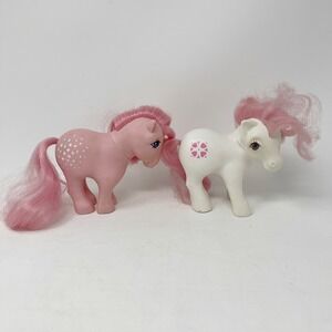 Vintage G1 Gen 1 MLP My Little Pony white Sundance Pink  Hearts Cotton Candy lot